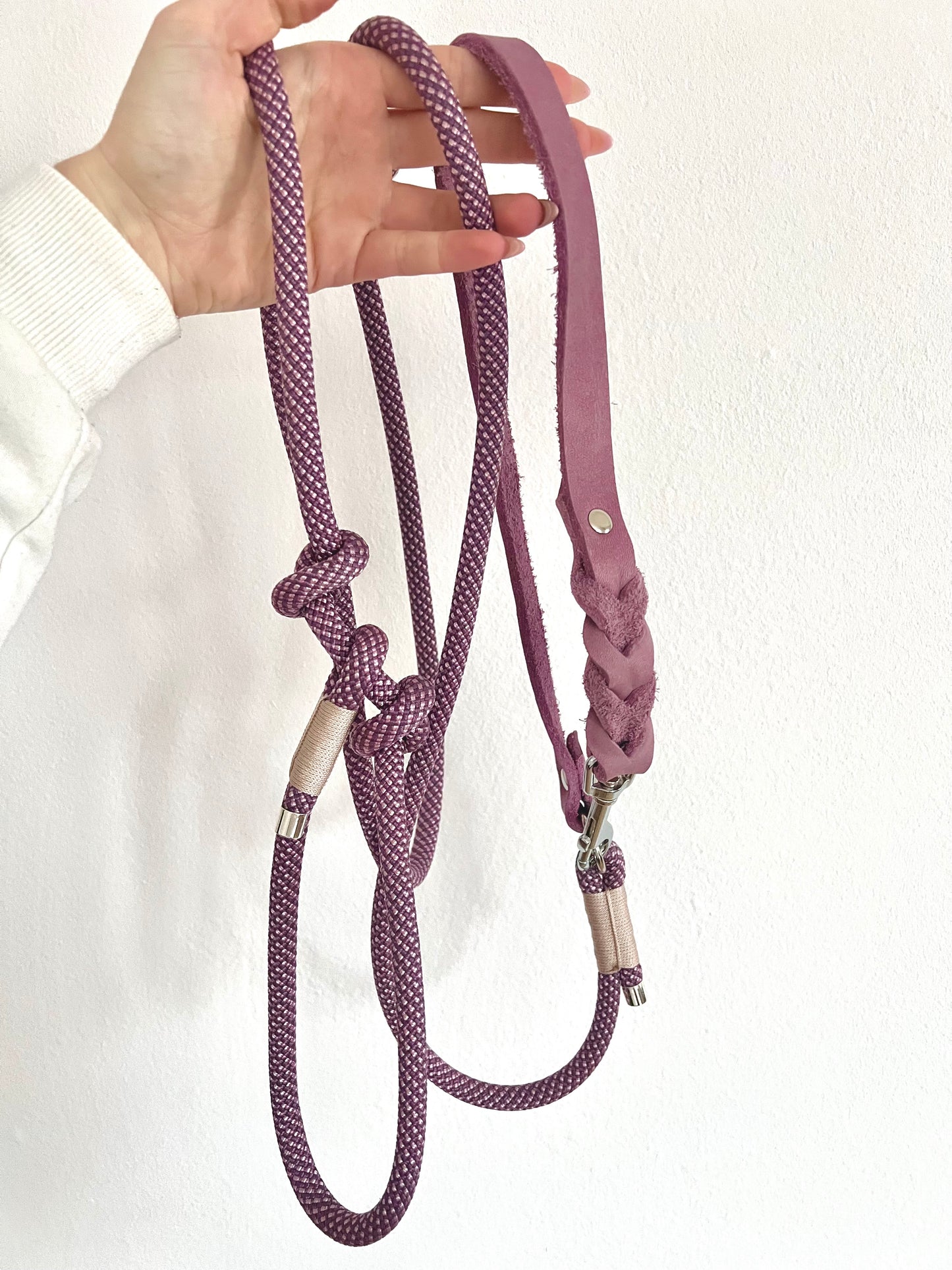 Retrieverleine Tau/Fettleder