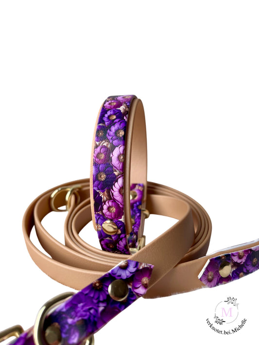 UV Biothane Set Flowers