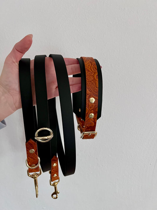 Fettleder/Biothane Set "Elegant"